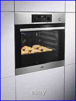 AEG BPS355020M Built In Electric Self Cleaning Single Oven with Steam Function