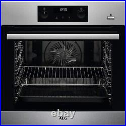 AEG BPS356020M SteamBake Built In Electric Single Oven, Pyrolytic Cleaning C382