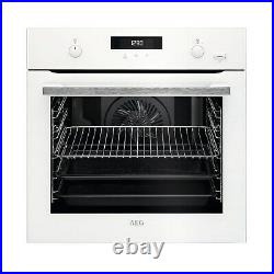 AEG BPS555020W Pyrolytic Self Cleaning SteamBake Single Oven White