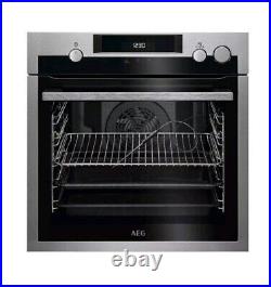 AEG SteamCrisp Pyrolytic Built In Single Oven Stainless Steel BSE577221M C9
