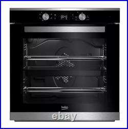 Beko Select BXIF35300X Built In Electric Single Oven, Black/Stainless Steel C358