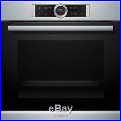 Bosch HBG674BS1B Serie 8 Built In 60cm A+ Electric Single Oven Brushed Steel