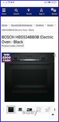 Bosch HBS534BB0B Serie 4 Built In Electric Single Oven Black bnib not needed