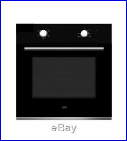 CLFNBK60 Black Glass Electric Single Built In Integrated Oven Kitchen Cooker