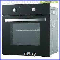 Cookology Black Single Electric Fan Oven & 60cm Built-in Solid Plate Hob Pack