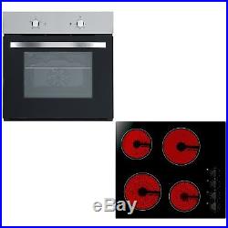 Cookology Single Electric Fan Forced Oven & 60cm Knob Control Ceramic Hob Pack