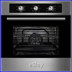 Cookology Stainless Steel 60cm Single Electric Fan Oven & 5 Burner Gas Hob Pack