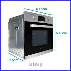 ElectriQ 68L Pyrolytic Self Cleaning Electric Single Oven in Stainless Steel