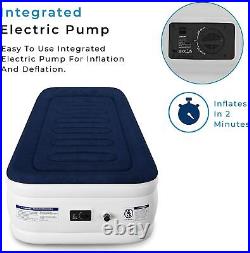Gatarn Single Size Air Bed, Inflatable Air Mattress Built-in Electric Pump