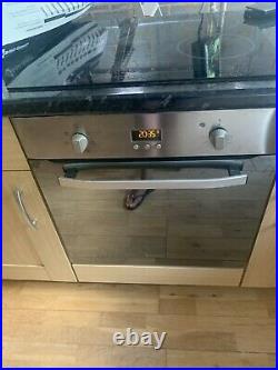 HOTPOINT 60cm Built-in Single Electric Fan Oven, Ceramic Hob & Hood Pack