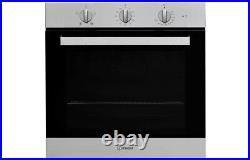 Indesit 60cm Black Built In Single Electric Fan Forced Oven Stainless Steel