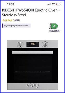 Indesit IFW 6340 IX 66L Built-In Single Electric Oven Black/Stainless Steel