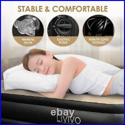 Inflatable High Raised Single Air Bed Mattress Airbed With Builtin Electric Pump