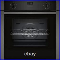NEFF B3ACE4HG0B 59.4cm Built In Electric Single Oven Black with Graphite Trim