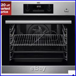 NEW AEG BES352010M Steam Bake Built In Electric Single Oven 71L Stainless Steel