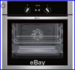 Neff B14M42N5GB Electric Single Oven 66L in Stainless Steel & Black Built-in