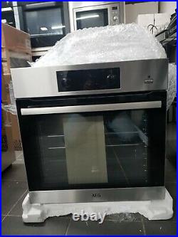 New Unboxe AEG BES355010M Built In Electric Single Oven Steambake Stainless Stee