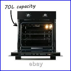 Refurbished electriQ EQOVENM1BLACK 60cm Single Built In Electric Oven Black