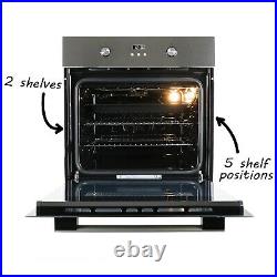 Refurbished electriQ EQOVENM3STEEL 60cm Single Built In Electric Oven Stainless