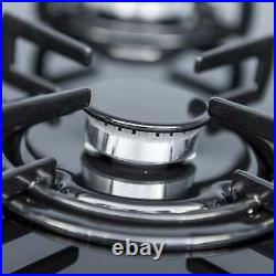 SIA 60cm Black Built In 71L Electric Single Fan Oven & 4 Burner Glass Gas Hob