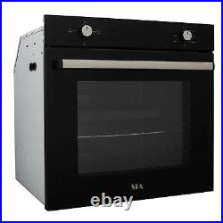 SIA 60cm Black Built In 75L Electric Single Oven & 4 Zone Solid Plate Hob