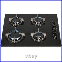 SIA 60cm Single Electric Fan Oven, Gas 4 burner Glass Hob And Curved Glass Hood