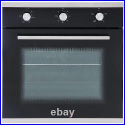 SIA 60cm Single Electric Oven, 4 Zone Induction Hob And Smoked Glass Cooker Hood