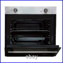 SIA 60cm Stainless Steel Built In 75L Electric Single Oven & 4 Burner Gas Hob