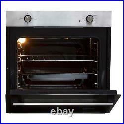 SIA 60cm Stainless Steel Built In Electric Single Oven & 4 Zone Solid Plate Hob