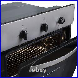SIA 60cm Stainless Steel Single Electric True Fan Oven & 4 Zone Electric Hob
