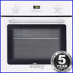 SIA SO102WH 60cm Built In Electric Single Fan Oven In White Digital Timer