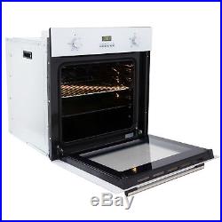 SIA SO102WH 60cm Built In Electric Single Fan Oven In White Digital Timer