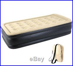 Single Inflatable High Raised Air Bed Mattress Airbed W Built In Electric Pump