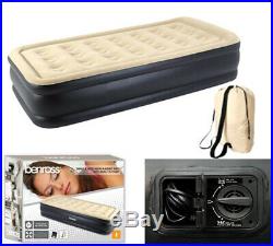 Single Inflatable High Raised Air Bed Mattress Airbed W Built In Electric Pump