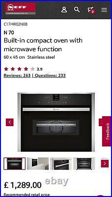 Sorry Sold. Sorry Now Sold Neff N70 C17mr02n0b Combi Microwave Oven