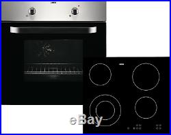 Zanussi Electric Single Oven & Ceramic Hob Built In Stainless Steel / Black